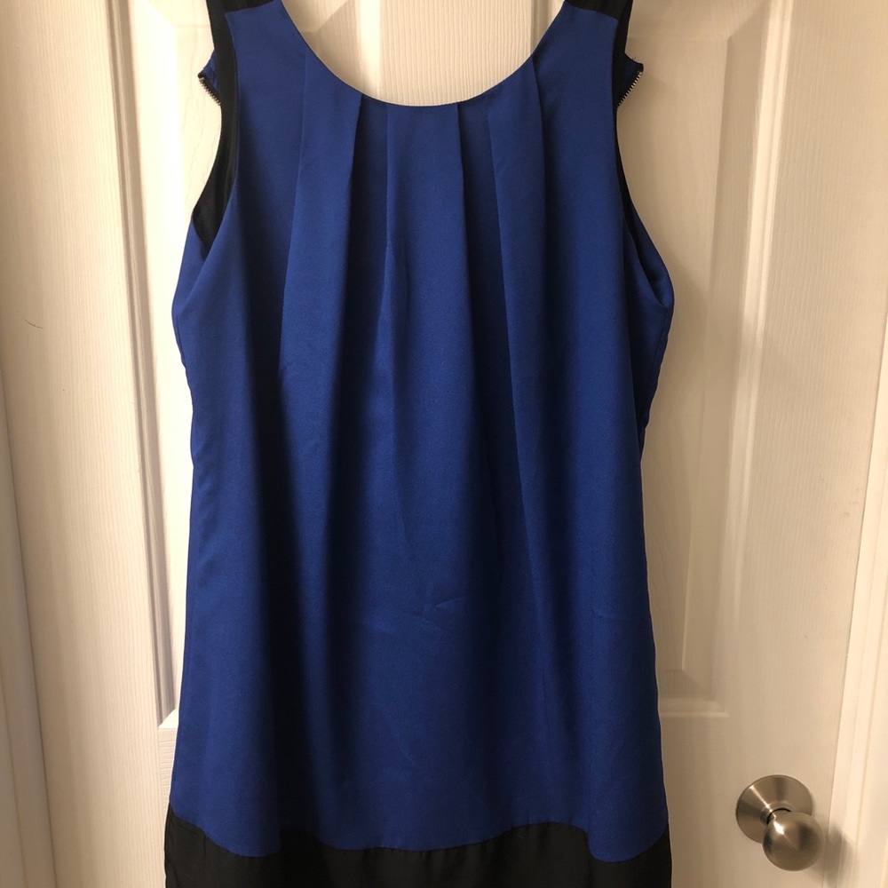 Charming Charlie Blue and Black Tank Dress